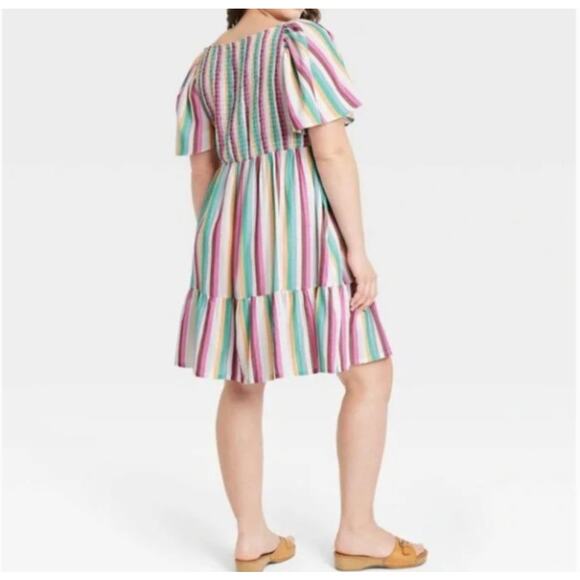 Ava & Viv Multicolor Striped Mini Dress - Picture 3 of 12
